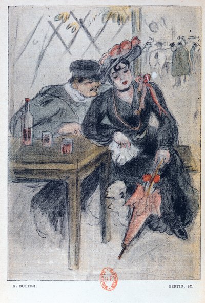 Una prostituta e il suo cliente, illustrazione da 